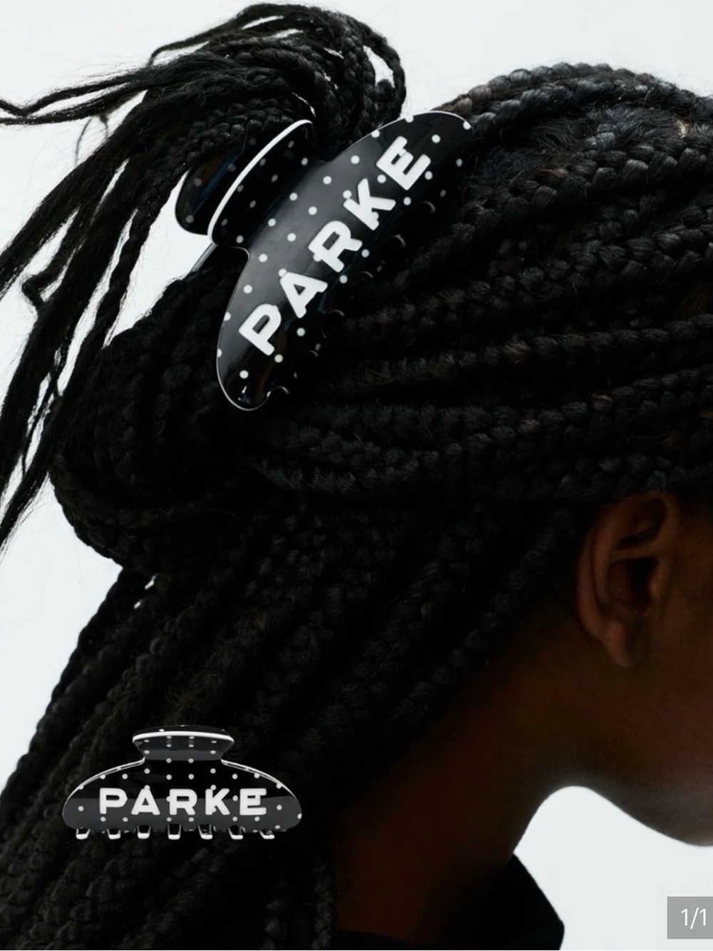 PARKE Black Polka Dot Hair Claw Clip